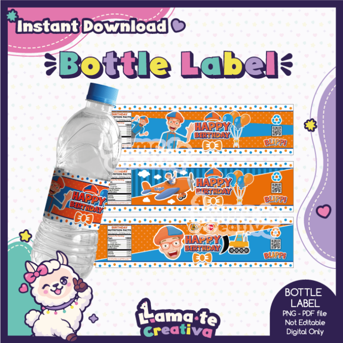 Blippi Party Pack | Chip Bag, Bottle Label & Juice Pouch - Image 4