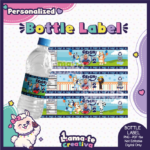Bluey Bottle Label | Personalized with Photo | Birthday Party Favor