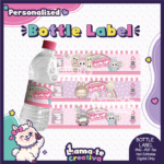 Labubu Bottle Label | Personalized Birthday Party Favor