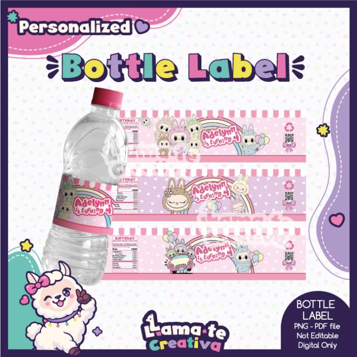 Labubu Party Pack | Chip Bag, Bottle Label & Juice Pouch | Personalized - Image 4