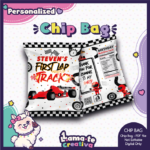 Red Racing Car Chip Bag | Personalized Birthday Party Favor