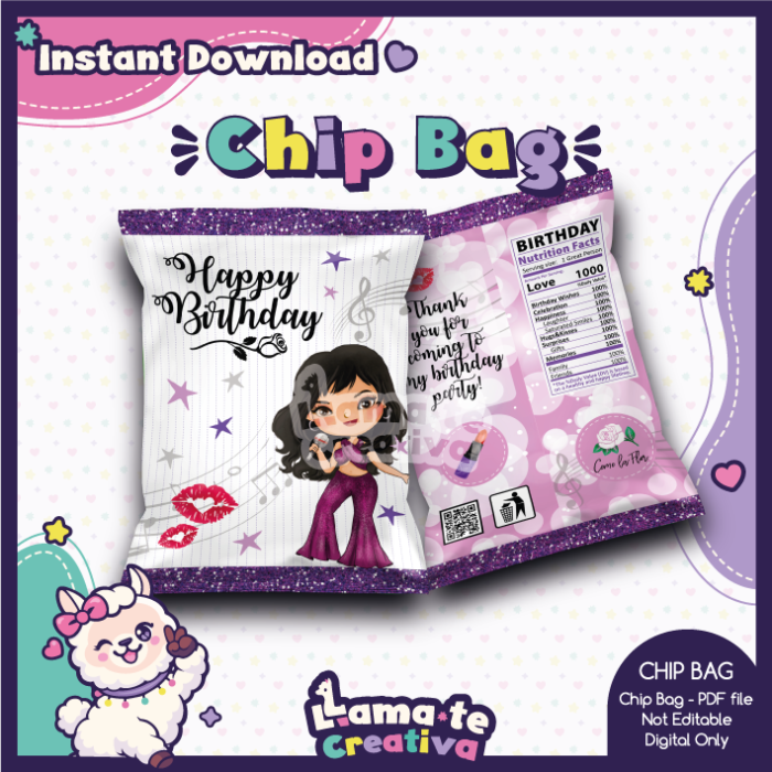 Selena Quintanilla Party Pack | Chip Bag, Bottle Label & Juice Pouch - Image 2