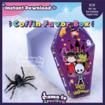 Halloween Coffin Favor Box | Printable Party Favor | Instant Download
