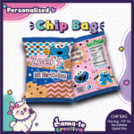 Cookie Monster Girl Chip Bag | Personalized Birthday Party Favor