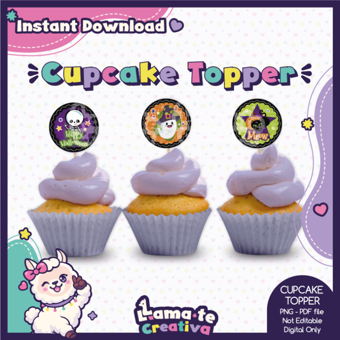 Monsters Halloween Cupcake Toppers | Printable Party Favor | Instant Download - Image 2