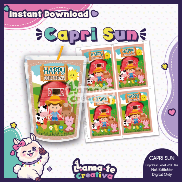 Farm Boy Party Pack | Chip Bag, Bottle Label & Juice Pouch - Image 3