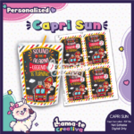 Boys Fireman Capri Sun Label | Personalized with Photo | Birthday Party Favor