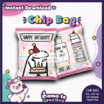 Flork Girl Chip Bag | Printable Birthday Party Favor