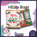 Christmas Flork Chip Bag Model 02 | Printable Holiday Favor