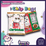 Christmas Flork Chip Bag Model 03 | Printable Holiday Favor