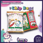 Christmas Flork Chip Bag Model 04 | Printable Holiday Favor