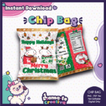 Christmas Flork Chip Bag Model 05 | Printable Holiday Favor