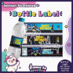 Fortnite Battle Royale Bottle Label | Printable Birthday Party Favor | Instant Download