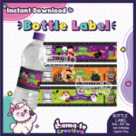 Monster Halloween Bottle Label | Printable Party Favor | Instant Download