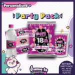 Happy 18th Birthday Party Pack | Chip Bag, Bottle Label & Juice Pouch | Instant Download