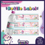 Hello Kitty 3D Bottle Label | Personalized Birthday Party Favor