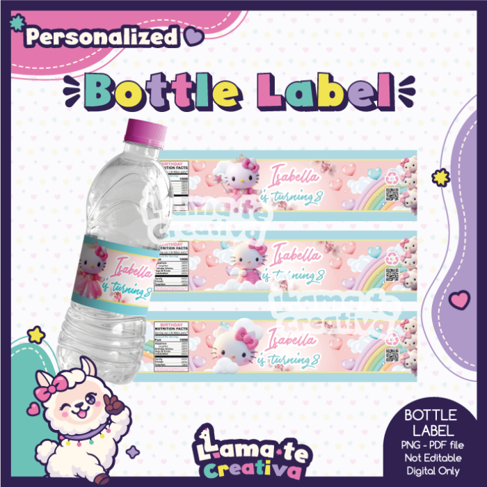 Hello Kitty 3D Party Pack | Chip Bag, Bottle Label & Juice Pouch | Personalized - Image 4
