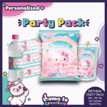 Hello Kitty 3D Party Pack | Chip Bag, Bottle Label & Juice Pouch | Personalized
