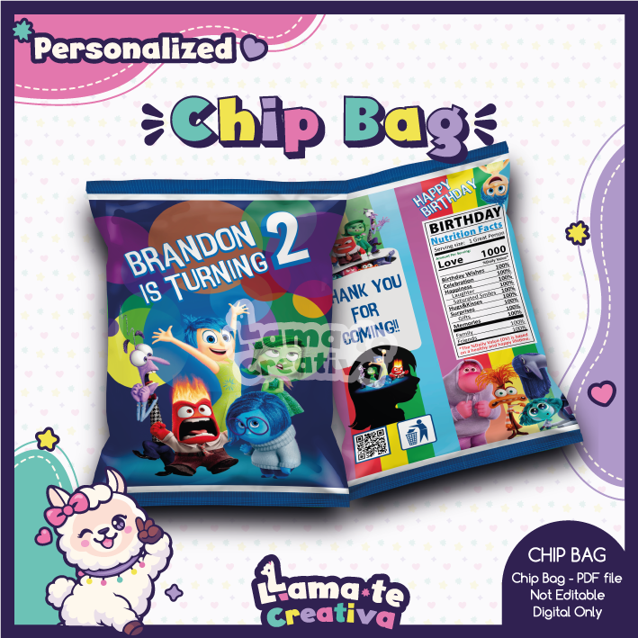 PORTADA-INSIDE-OUT Inside Out Chip Bag | Personalized Birthday Party Favor - Image 1