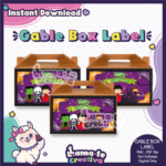 Monsters Halloween Gable Box Label | Printable | Instant Download