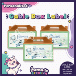 Outer Space Astronaut Gable Box Label | Personalized Birthday Party Favor