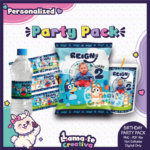 Bluey Party Pack | Chip Bag, Bottle Label & Juice Pouch | Personalized