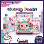 Girl Cocomelon Party Pack | Chip Bag, Bottle Label & Juice Pouch | Personalized
