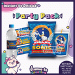 Sonic Party Pack | Chip Bag, Bottle Label & Juice Pouch