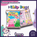 Peppa Pig Chip Bag Model 2 | Printable Birthday Party Favor | Instant Download