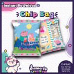 Peppa Pig Chip Bag Model 01| Printable Birthday Party Favor | Instant Download