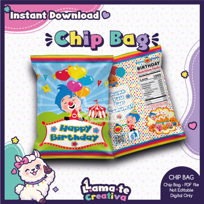 Plim Plim Party Pack | Chip Bag, Bottle Label & Juice Pouch - Image 2