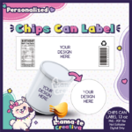 Custom Snack Can Label | Made to Order | 1.3oz Pringles