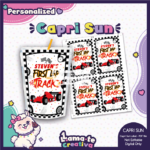 Red Racing Car Capri Sun Label | Personalized Birthday Party Favor