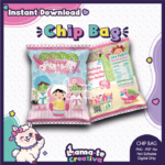 Spa Girls Chip Bag Model 01 | Printable Birthday Party Favor | Instant Download