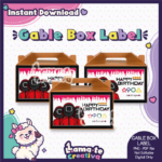 Squid Game Gable Box Label | Printable Birthday Party Favor
