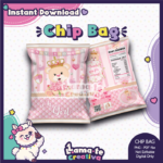 Teddy Bear Girl Baby Shower Chip Bag | Printable Party Favor