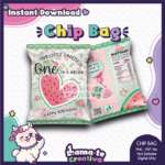 Watermelon Chip Bag | Printable Birthday Party Favor