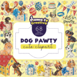 Cute Dogs Clipart Bundle | Printable Party Clipart