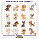 Cute Dogs Clipart Bundle | Printable Party Clipart - Image 2