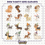 Cute Dogs Clipart Bundle | Printable Party Clipart - Image 3