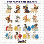 Cute Dogs Clipart Bundle | Printable Party Clipart - Image 4