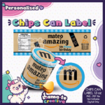 Amazon Snack Can Label | Personalized Birthday Party Favor