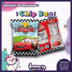 Cars Chip Bag | Printable Birthday Party Favor | Instant Download