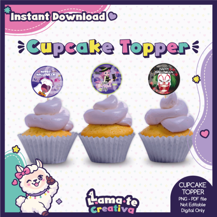 Halloween Cupcake Toppers | Printable Party Favor | Instant Download - Image 2