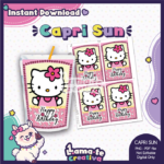 Hello Kitty Capri Sun Label | Printable Birthday Party Favor