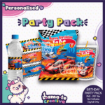 Hot Wheels Party Pack | Chip Bag, Bottle Label & Juice Pouch | Personalized
