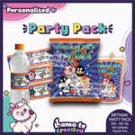 Space Jam Party Pack | Chip Bag, Bottle Label & Juice Pouch | Personalized