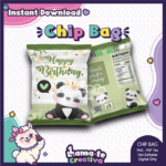 Watercolor Panda Chip Bag | Printable Birthday Party Favor