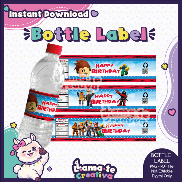 Roblox Party Pack | Chip Bag, Bottle Label & Juice Pouch - Image 4