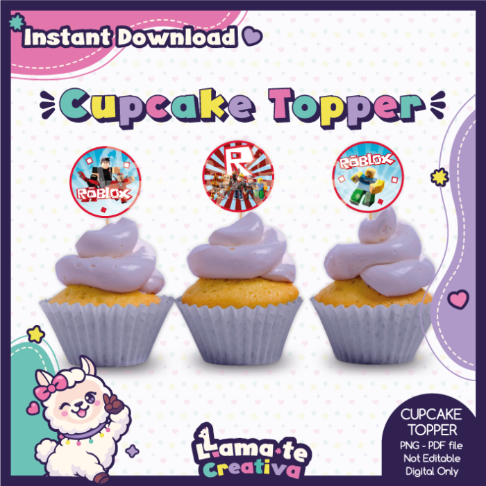 Roblox Cupcake Toppers | Printable Party Favor | Instant Download - Image 2